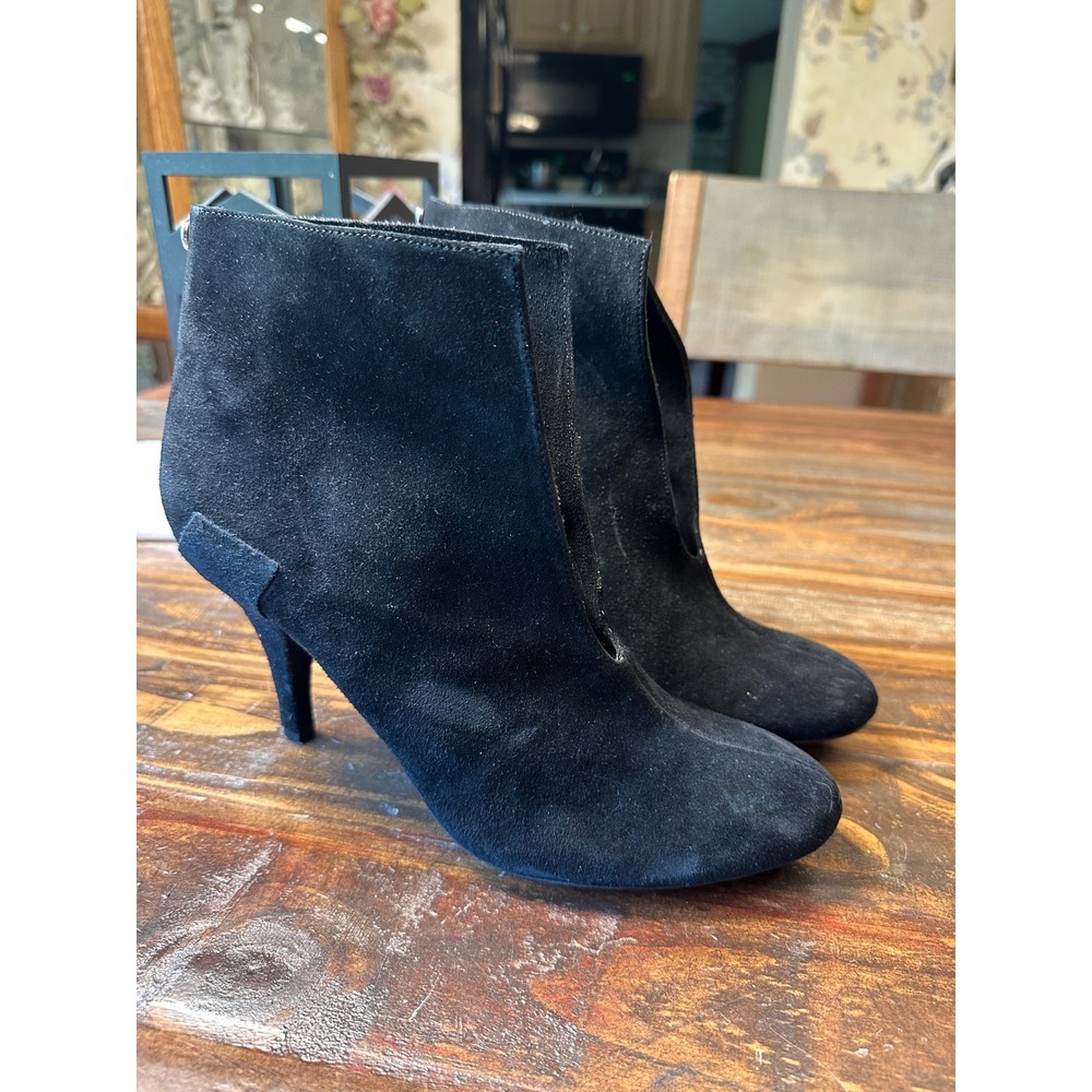 MICHAEL By Michael Kors Womens Black Suede V-Cut Stiletto Ankle Boots Size 10M‎